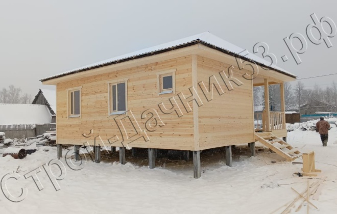 3 Каркасно-щитовой дом Д-22, 8х8м, 64 М², Новгородская область, Новгородский район, ПГТ Пролетарий. (3)